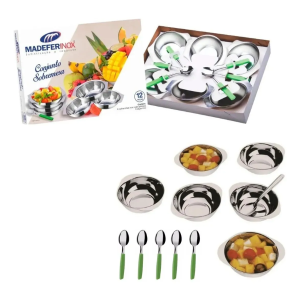 Conjumto de Sobremesa 12 Pçs Colher Com Cabo Plástico