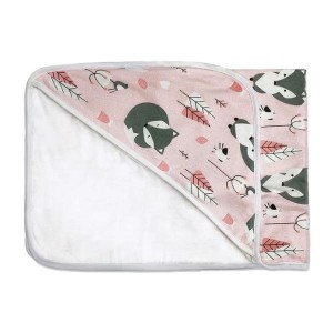 Toalha com capuz baby em malha com forro