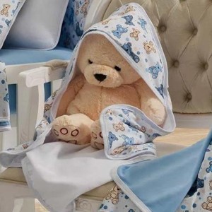 Toalha com capuz baby em malha com forro