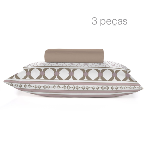 Jogo de lençol Queen 3 pçs Teka Diamante