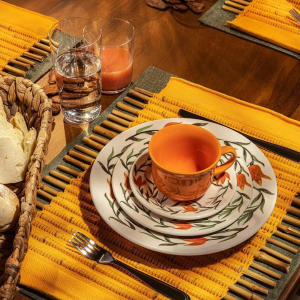 Prato sobremesa cerâmica Oxford Lírios